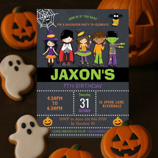 Invitation Halloween Anniversaire Enfants Costume Party