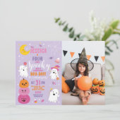 Invitation Halloween Anniversaire FOUR 4th Girls Party Photo (Debout devant)
