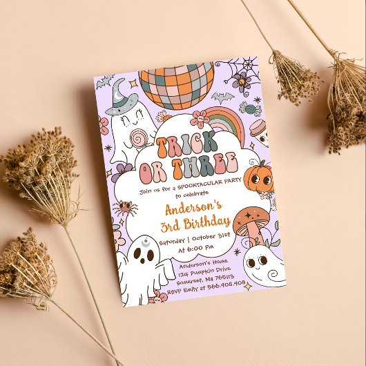 Invitation Halloween Anniversaire Gouls Trois Anniversaire