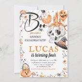 Invitation Halloween Anniversaire Noir Orange (Devant)