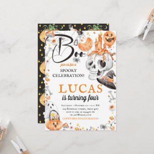 Invitation Halloween Anniversaire Noir Orange
