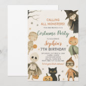Invitation Halloween appeler tous les monstres Anniversaire (Devant / Derrière)