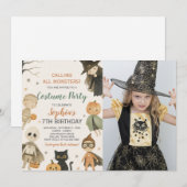 Invitation Halloween appeler tous les monstres Anniversaire P (Devant / Derrière)