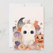 Invitation Halloween Aquarelle Citrouille Petit Boo Baby Show (Dos)