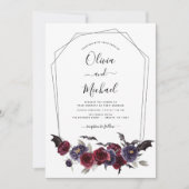 Invitation Halloween Automne Automne Bourgogne Mariage (Devant)