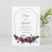 Invitation Halloween Automne Automne Bourgogne Mariage (Debout devant)