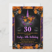 Invitation Halloween Automne Floral Unicorn Visage Anniversai (Devant)