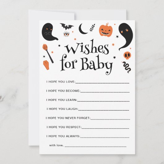 Invitation Halloween Baby Boy Shower Wives for Baby Card (Devant)