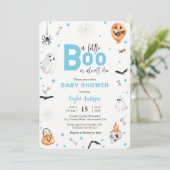 Invitation Halloween Baby shower Blue fantôme garçon invitati (Debout devant)