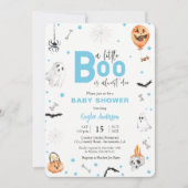 Invitation Halloween Baby shower Blue fantôme garçon invitati (Devant)