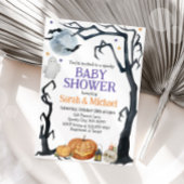 Invitation Halloween Baby shower Éffrayant Cute Aquarelle