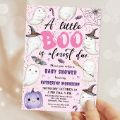 Invitation Halloween Baby shower fille rose petit garçon fant