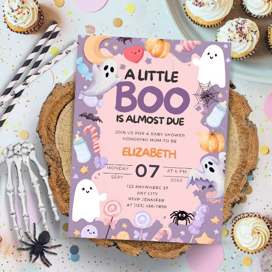Invitation Halloween baby shower Little Boo