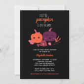 Invitation Halloween Baby shower petit Citrouille noir (Devant)
