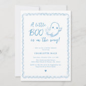 Invitation Halloween Baby shower petit fantôme (Devant)