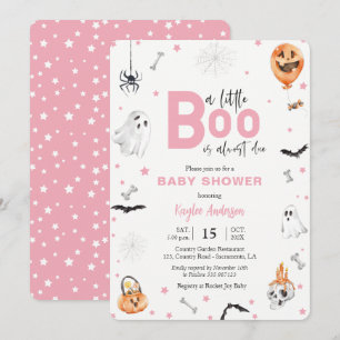 Invitation Halloween Baby shower Pink fantôme fille invitatio