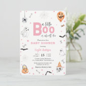 Invitation Halloween Baby shower Pink fantôme fille invitatio (Debout devant)