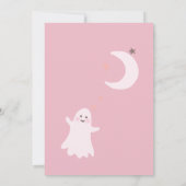 Invitation Halloween baby shower rose doux mignon fantôme (Dos)