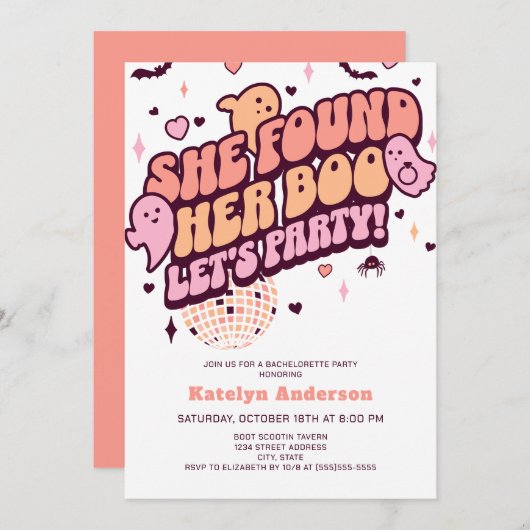 Invitation Halloween Bachelorette (Devant / Derrière)