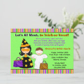 Invitation Halloween badine la partie de des bonbons ou un (Debout devant)