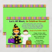 Invitation Halloween badine la partie de des bonbons ou un (Devant / Derrière)