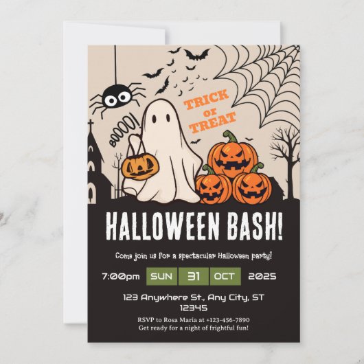 Invitation Halloween Bash Costume Party (Devant)