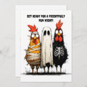 Invitation Halloween Bash Déplaisant de Cluckin (Devant / Derrière)
