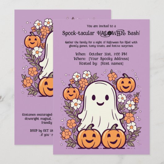 Invitation HALLOWEEN Bash tactile ! (Devant / Derrière)