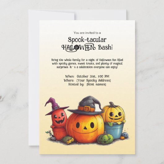 Invitation HALLOWEEN Bash tactile ! (Devant)