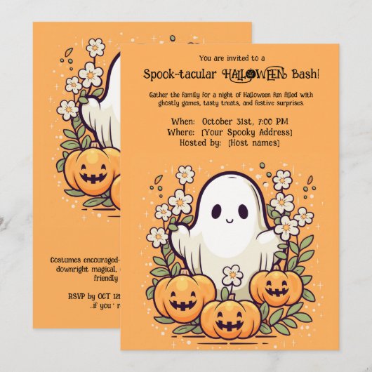 Invitation HALLOWEEN Bash tactile ! (Devant / Derrière)