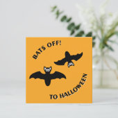 Invitation Halloween Bats Orange (Debout devant)