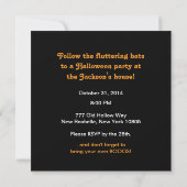 Invitation Halloween Bats Orange (Dos)