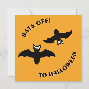 Invitation Halloween Bats Orange