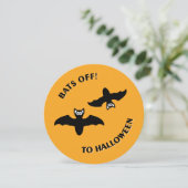 Invitation Halloween Bats Orange (Debout devant)