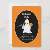 Invitation Halloween bébé fantôme et citrouille mi (Devant)