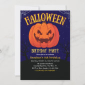 Invitation Halloween Birthday Kids Party Spooky Pumpkin (Devant)