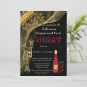 Invitation Halloween Black & Gold Skull Keys d'engagement (Debout devant)