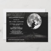 Invitation Halloween Black Night Flying Witch Pleine lune (Dos)
