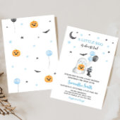 Invitation Halloween Bleu Un Petit Baby shower Boo