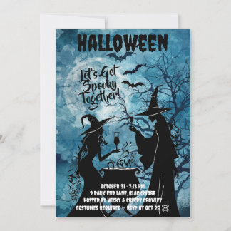 Invitation Halloween Bleue Effrayante
