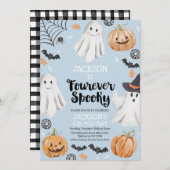 Invitation Halloween Blue Fourever 4ème anniversaire Éffrayan (Devant / Derrière)