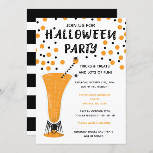 Invitation Halloween Boissons et friandises Halloween