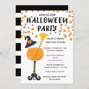 Invitation Halloween Boissons et friandises Halloween
