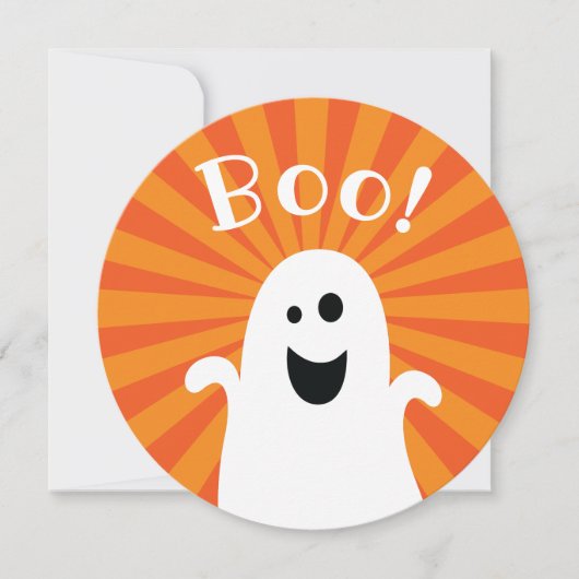 Invitation Halloween Boo Happy Ghost Kids Costume Party (Devant)
