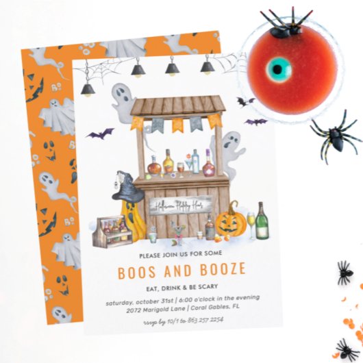 Invitation Halloween Booze et Boos | Cocktail Party