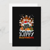 Invitation Halloween Bowween Thanksgiving Noël Hallothan (Devant / Derrière)