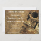 Invitation Halloween Budget du parti crâne Vintage (Devant)
