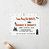 Invitation Halloween Budget Orange & Noir (Devant/Arrière en situation)