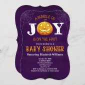 Invitation Halloween Bundle Of Joy Baby shower Citrouille (Devant / Derrière)
