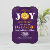 Invitation Halloween Bundle Of Joy Baby shower Citrouille (Debout devant)